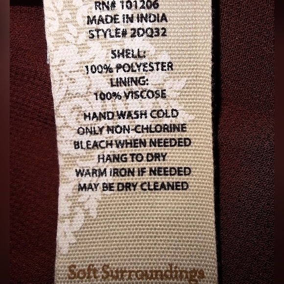 A Soft Surroundings shark bite hem semi sheer long sleeve boho dress size XL - Picture 6 of 7